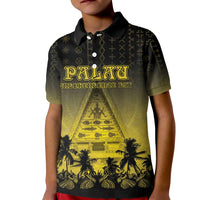 Personalised Palau Independence Day Kid Polo Shirt Palauan Tattoo Pattern - Polynesian Pride