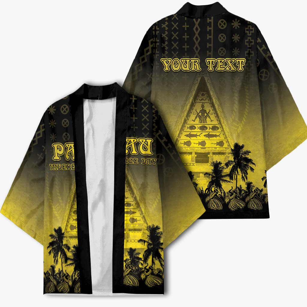 Personalised Palau Independence Day Kimono Palauan Tattoo Pattern - Polynesian Pride