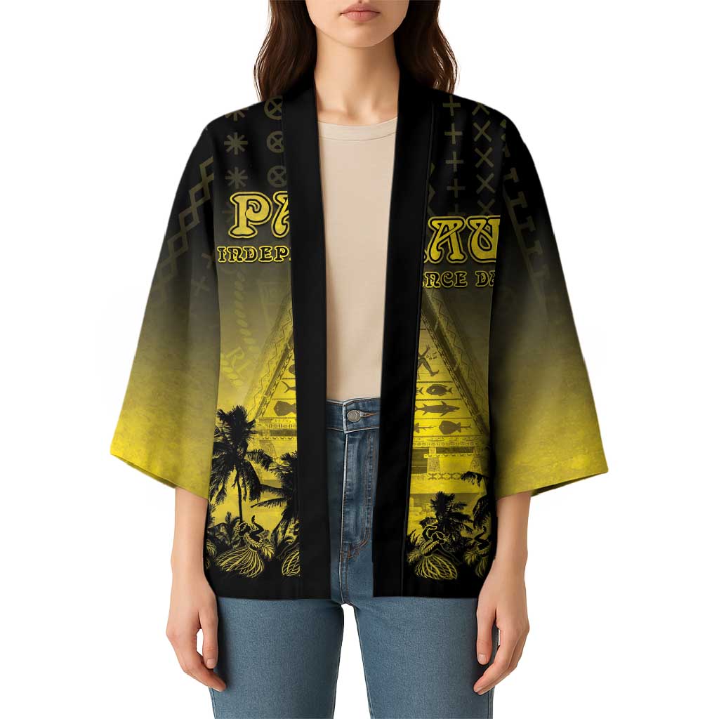 Personalised Palau Independence Day Kimono Palauan Tattoo Pattern - Polynesian Pride