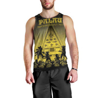 Personalised Palau Independence Day Men Tank Top Palauan Tattoo Pattern - Polynesian Pride