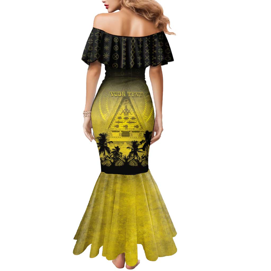 Personalised Palau Independence Day Mermaid Dress Palauan Tattoo Pattern - Polynesian Pride