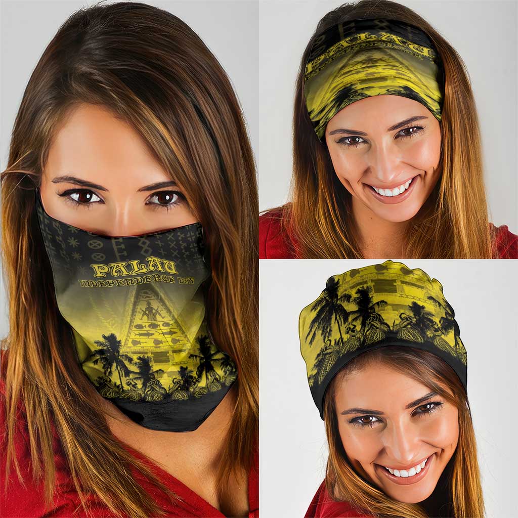 Palau Independence Day Neck Gaiter Palauan Tattoo Pattern LT05