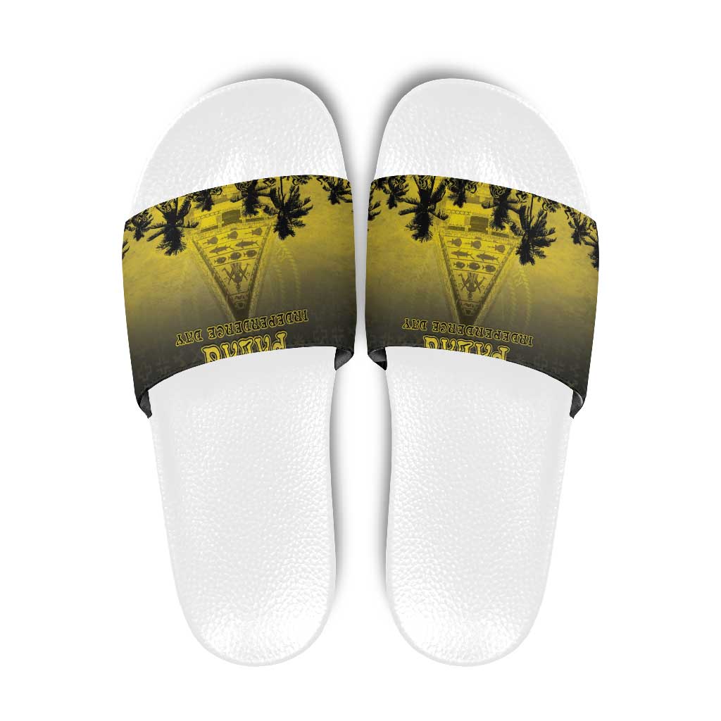 Palau Independence Day Slide Sandals Palauan Tattoo Pattern - Polynesian Pride