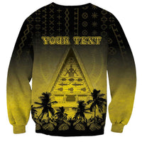 Personalised Palau Independence Day Sweatshirt Palauan Tattoo Pattern - Polynesian Pride