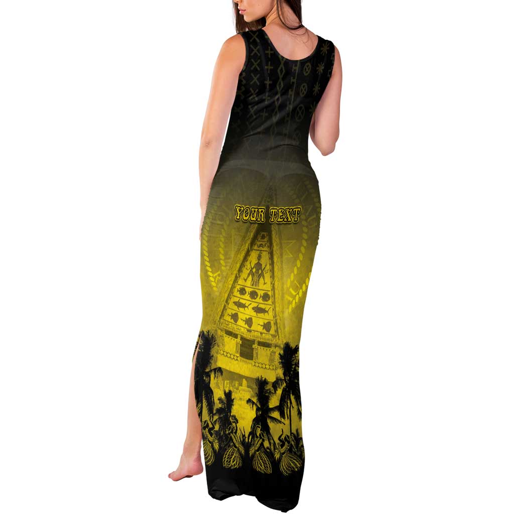 Personalised Palau Independence Day Tank Maxi Dress Palauan Tattoo Pattern - Polynesian Pride