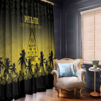 Palau Independence Day Window Curtain Palauan Tattoo Pattern - Polynesian Pride