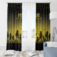 Palau Independence Day Window Curtain Palauan Tattoo Pattern - Polynesian Pride