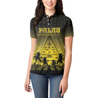 Personalised Palau Independence Day Women Polo Shirt Palauan Tattoo Pattern - Polynesian Pride