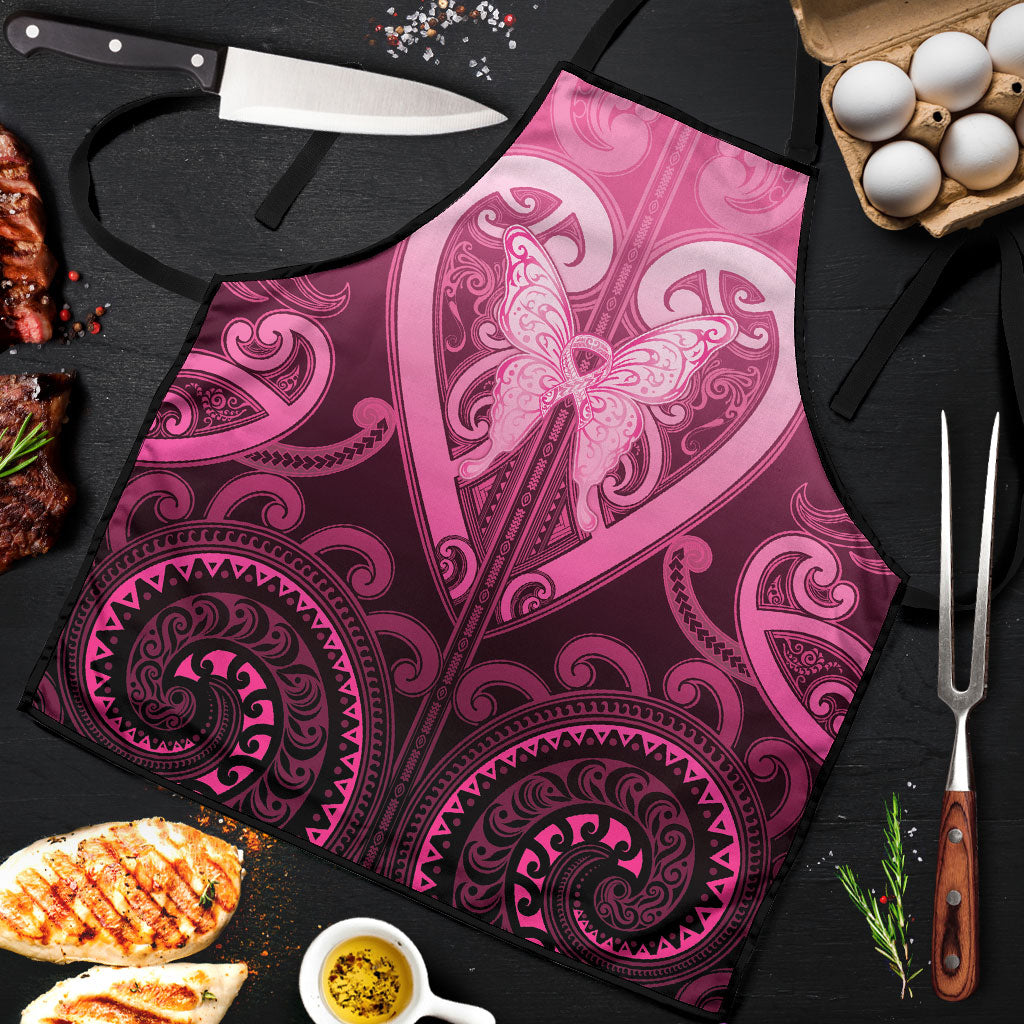 Aotearoa Breast Cancer Apron Maori Tribal Pattern LT05 Pink - Polynesian Pride