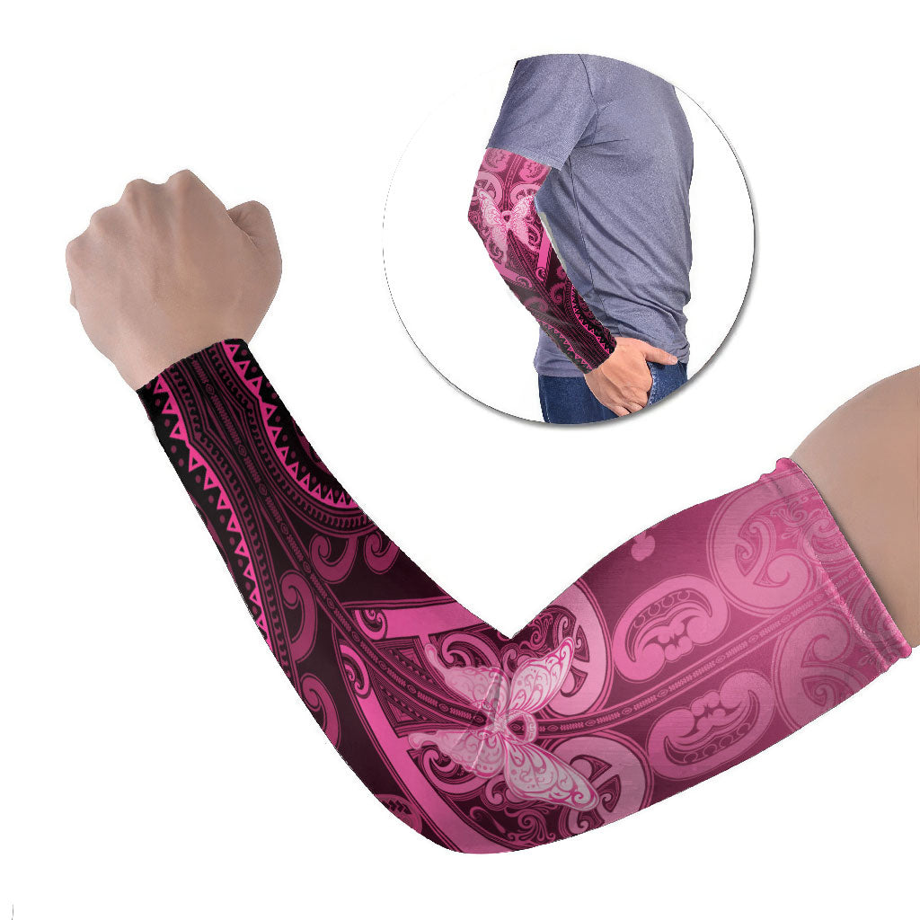 Aotearoa Breast Cancer Arm Sleeves Maori Tribal Pattern LT05 Set of 2 Pink - Polynesian Pride