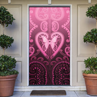 Aotearoa Breast Cancer Door Cover Maori Tribal Pattern LT05 Pink - Polynesian Pride