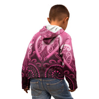 Aotearoa Breast Cancer Kid Hoodie Maori Tribal Pattern LT05 - Polynesian Pride