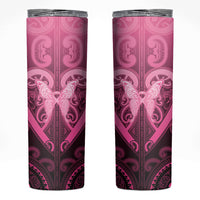 Aotearoa Breast Cancer Skinny Tumbler Maori Tribal Pattern LT05 Pink - Polynesian Pride