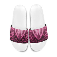 Aotearoa Breast Cancer Slide Sandals Maori Tribal Pattern LT05 Pink - Polynesian Pride