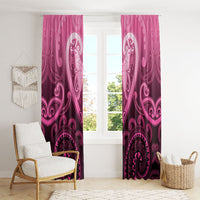 Aotearoa Breast Cancer Window Curtain Maori Tribal Pattern LT05 - Polynesian Pride