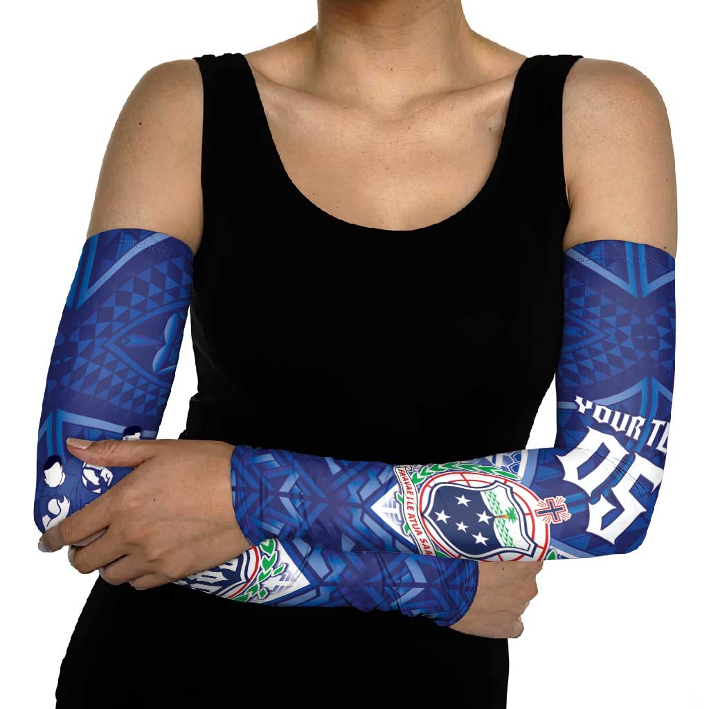 Toa Samoa Rugby Custom Arm Sleeves Samoan Pride With Tribal Pattern - Polynesian Pride