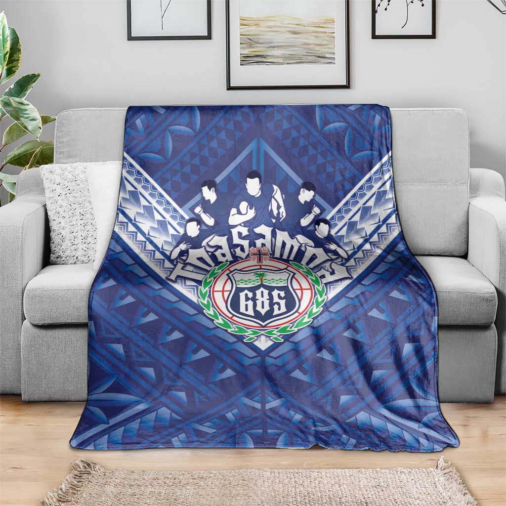 Toa Samoa Rugby Blanket Samoan Pride With Tribal Pattern - Polynesian Pride