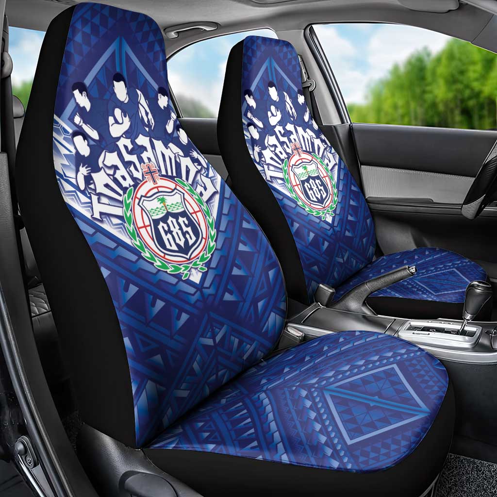 Toa Samoa Rugby Car Seat Cover Samoan Pride With Tribal Pattern - Polynesian Pride