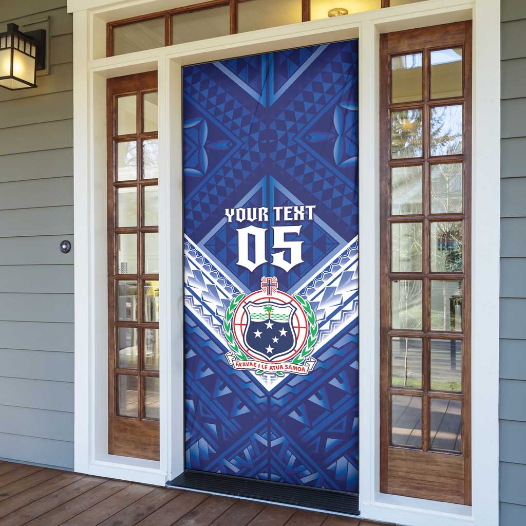 Toa Samoa Rugby Custom Door Cover Samoan Pride With Tribal Pattern - Polynesian Pride