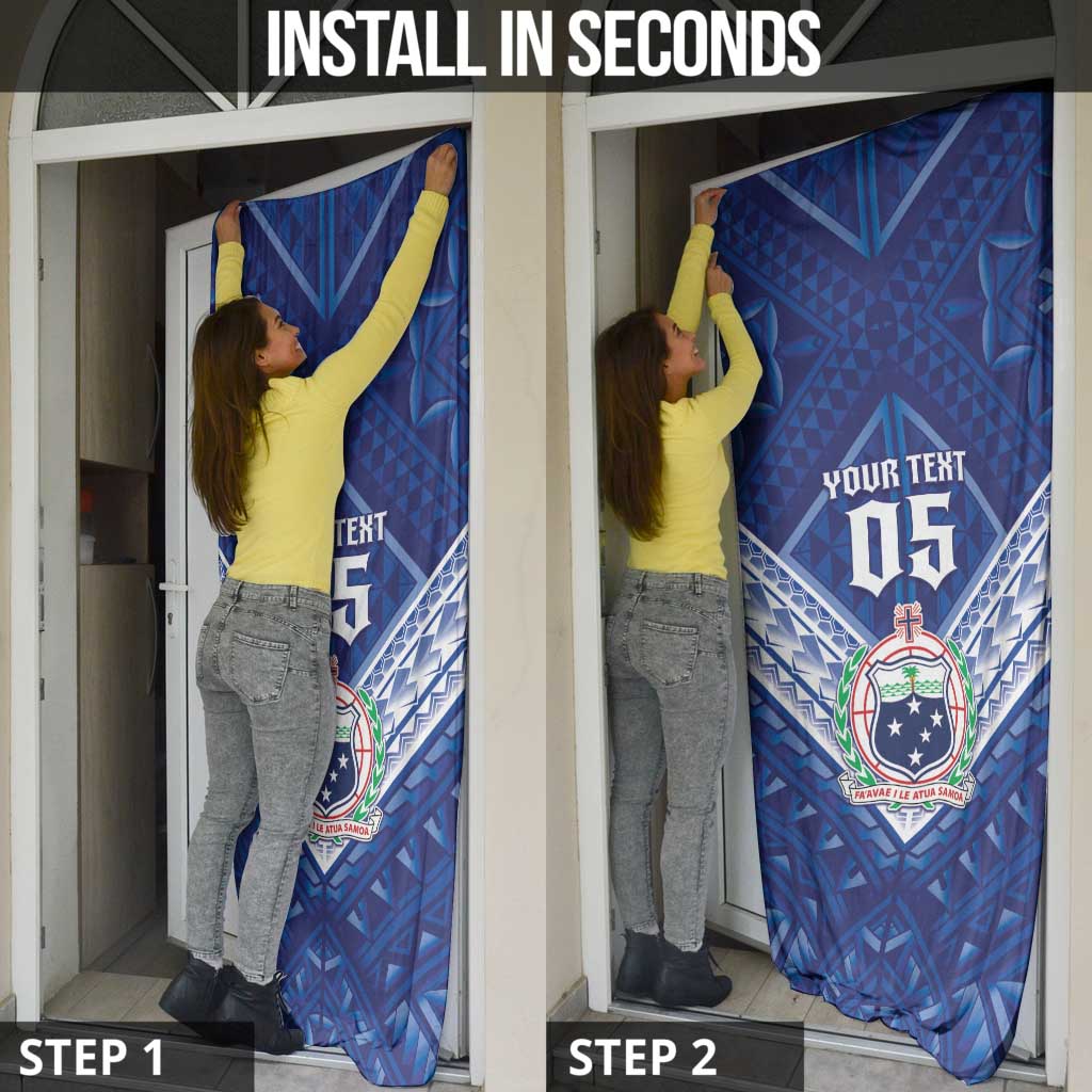 Toa Samoa Rugby Custom Door Cover Samoan Pride With Tribal Pattern - Polynesian Pride