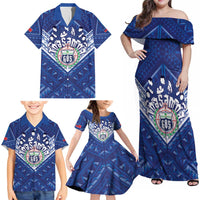 Toa Samoa Rugby Custom Family Matching Off Shoulder Maxi Dress and Hawaiian Shirt Samoan Pride With Tribal Pattern - Polynesian Pride