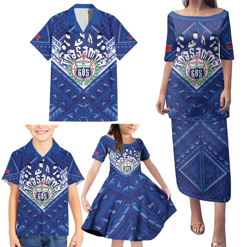 Toa Samoa Rugby Custom Family Matching Puletasi and Hawaiian Shirt Samoan Pride With Tribal Pattern - Polynesian Pride
