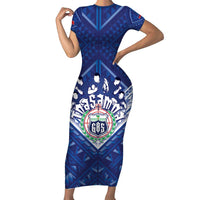 Toa Samoa Rugby Custom Family Matching Short Sleeve Bodycon Dress and Hawaiian Shirt Samoan Pride With Tribal Pattern - Polynesian Pride