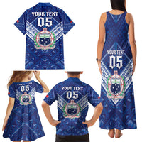 Toa Samoa Rugby Custom Family Matching Tank Maxi Dress and Hawaiian Shirt Samoan Pride With Tribal Pattern - Polynesian Pride