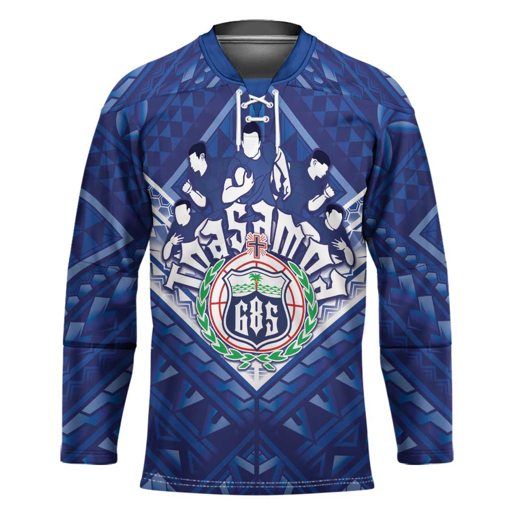 Toa Samoa Rugby Custom Hockey Jersey Samoan Pride With Tribal Pattern - Polynesian Pride