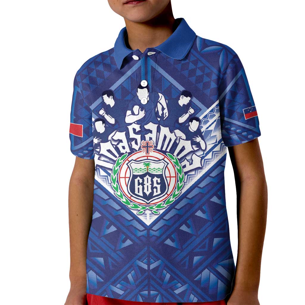 Toa Samoa Rugby Custom Kid Polo Shirt Samoan Pride With Tribal Pattern - Polynesian Pride