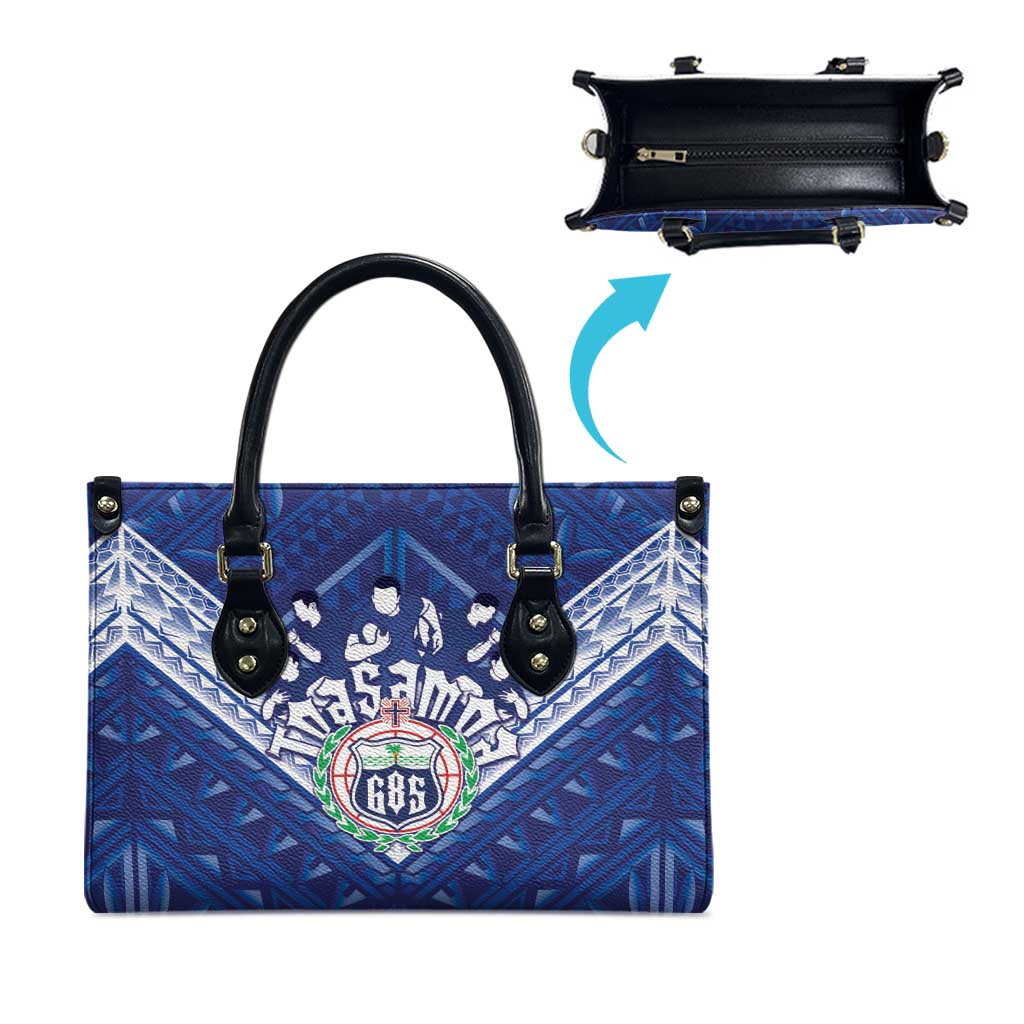 Toa Samoa Rugby Leather Bag Samoan Pride With Tribal Pattern - Polynesian Pride