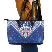 Toa Samoa Rugby Leather Tote Bag Samoan Pride With Tribal Pattern - Polynesian Pride
