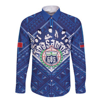 Toa Samoa Rugby Custom Long Sleeve Button Shirt Samoan Pride With Tribal Pattern - Polynesian Pride