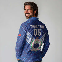 Toa Samoa Rugby Custom Long Sleeve Polo Shirt Samoan Pride With Tribal Pattern - Polynesian Pride