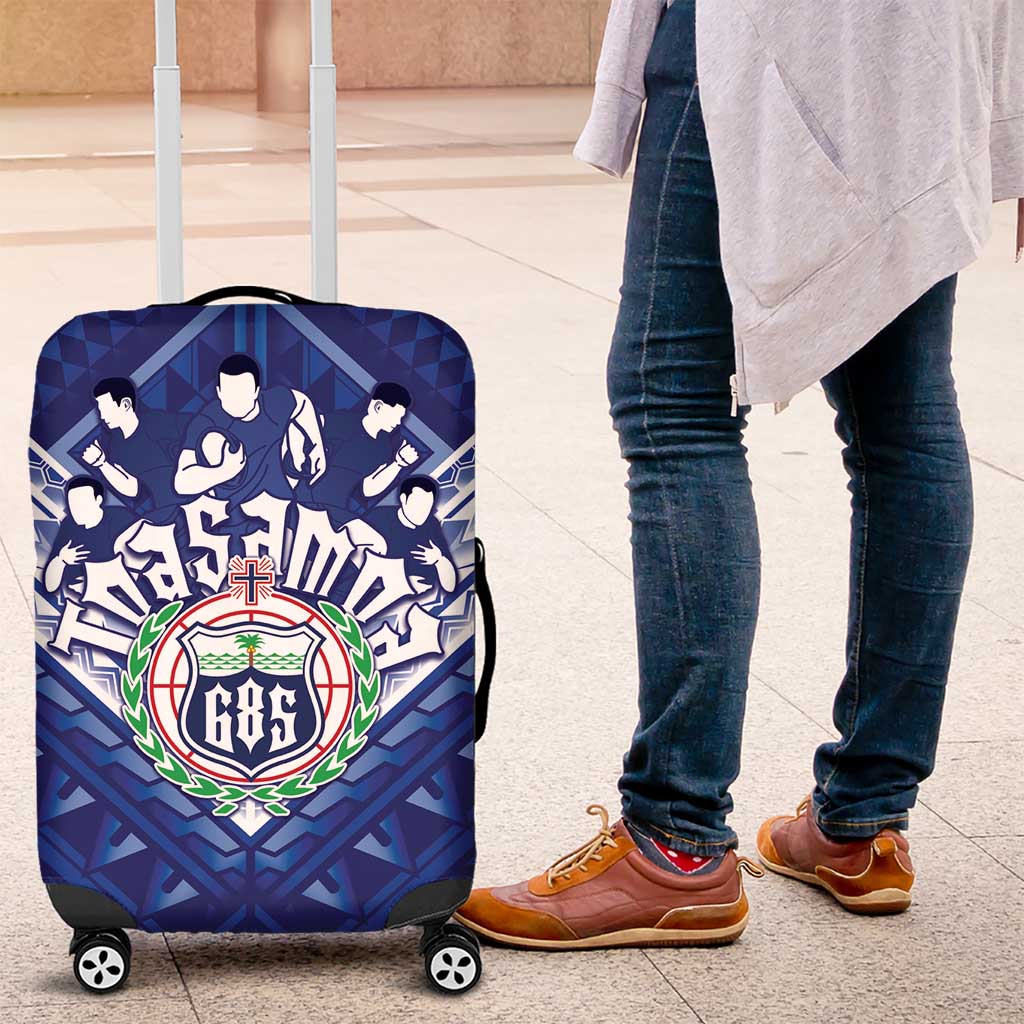 Toa Samoa Rugby Luggage Cover Samoan Pride With Tribal Pattern - Polynesian Pride