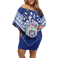 Toa Samoa Rugby Custom Off Shoulder Short Dress Samoan Pride With Tribal Pattern - Polynesian Pride