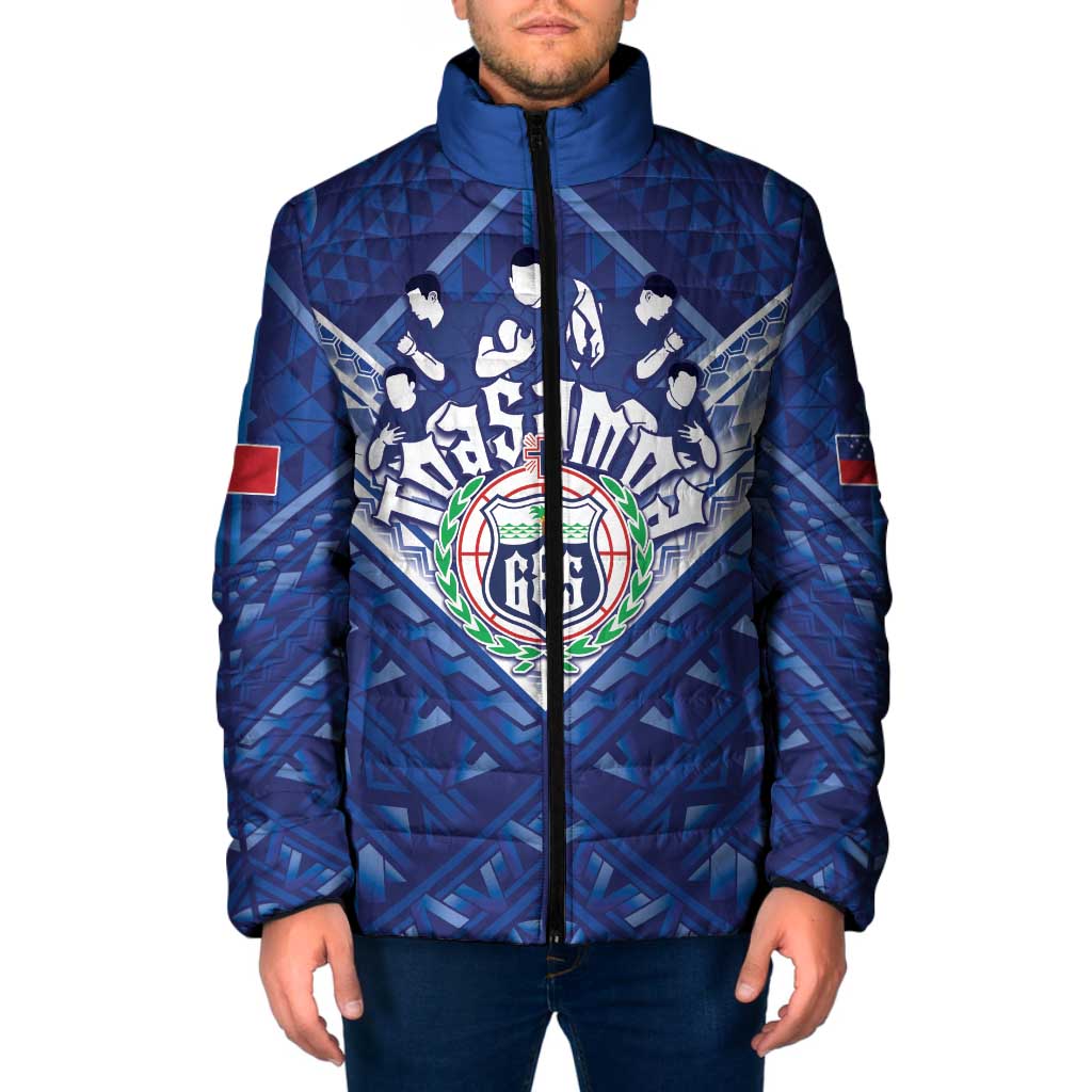 Toa Samoa Rugby Custom Padded Jacket Samoan Pride With Tribal Pattern - Polynesian Pride