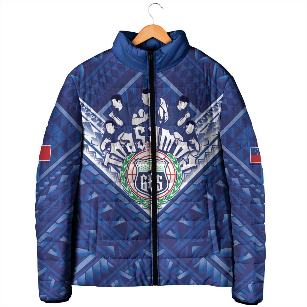 Toa Samoa Rugby Custom Padded Jacket Samoan Pride With Tribal Pattern - Polynesian Pride