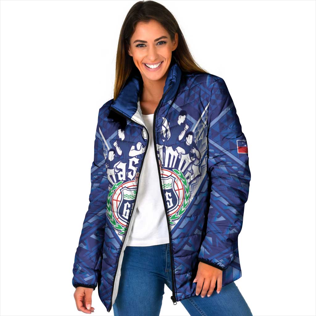 Toa Samoa Rugby Custom Padded Jacket Samoan Pride With Tribal Pattern - Polynesian Pride