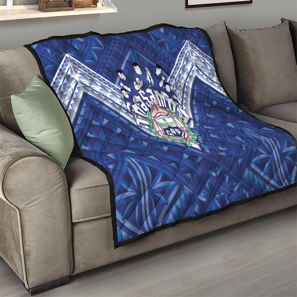 Toa Samoa Rugby Quilt Samoan Pride With Tribal Pattern - Polynesian Pride
