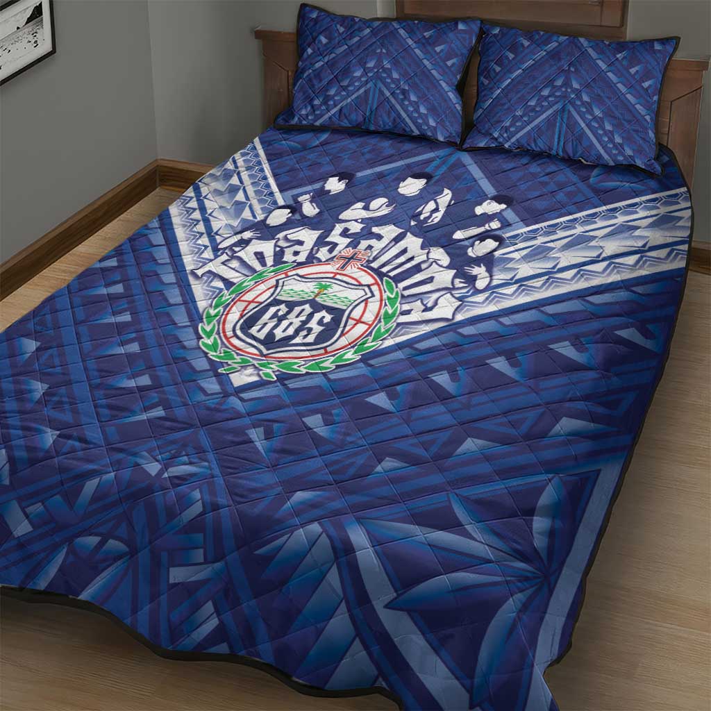 Toa Samoa Rugby Quilt Bed Set Samoan Pride With Tribal Pattern - Polynesian Pride