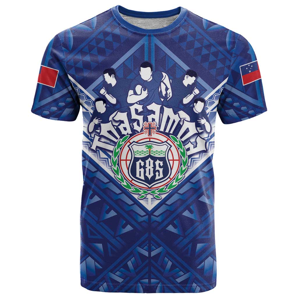 Toa Samoa Rugby Custom T Shirt Samoan Pride With Tribal Pattern - Polynesian Pride