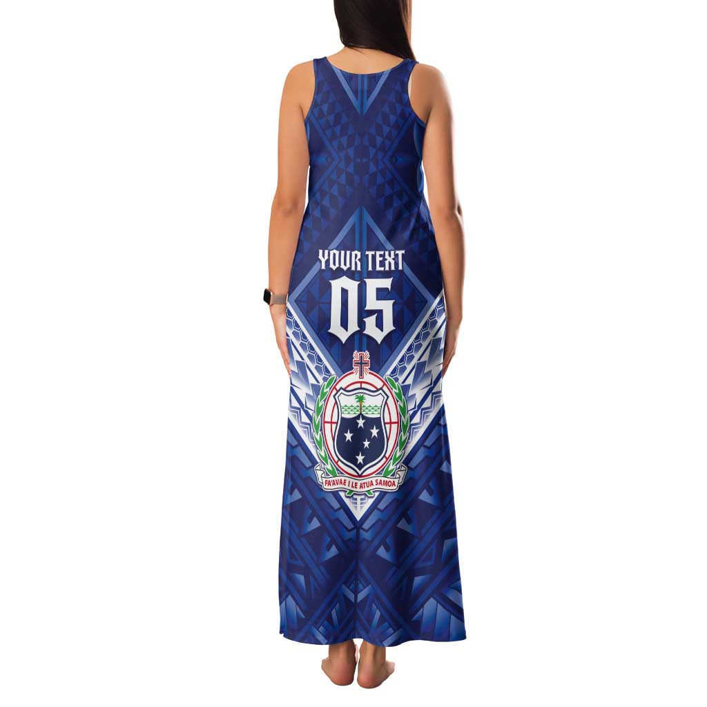 Toa Samoa Rugby Custom Tank Maxi Dress Samoan Pride With Tribal Pattern - Polynesian Pride