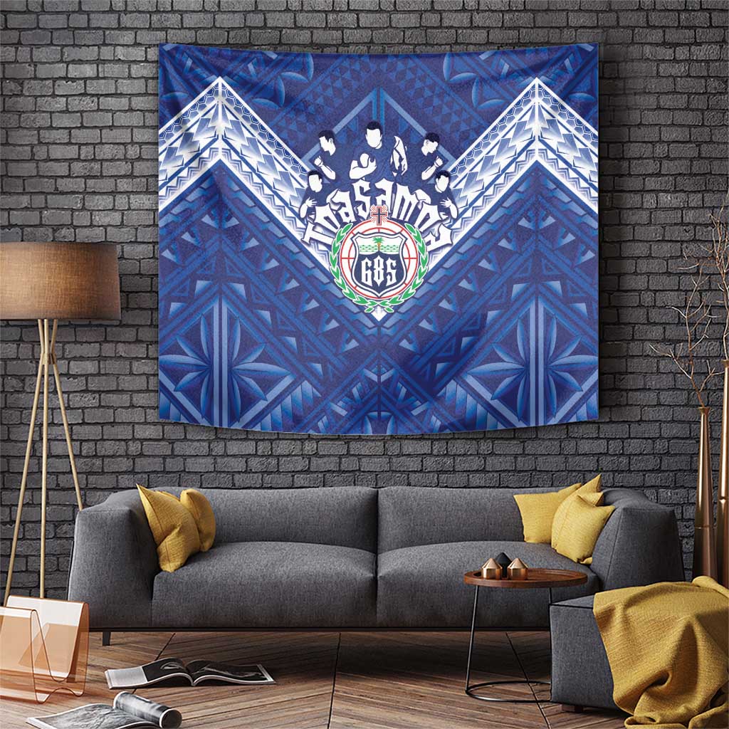 Toa Samoa Rugby Tapestry Samoan Pride With Tribal Pattern - Polynesian Pride