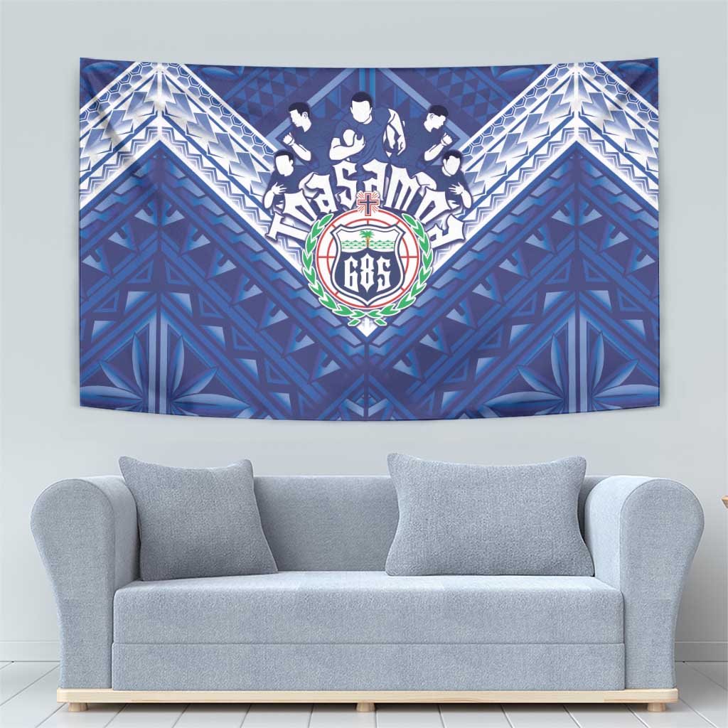 Toa Samoa Rugby Tapestry Samoan Pride With Tribal Pattern - Polynesian Pride