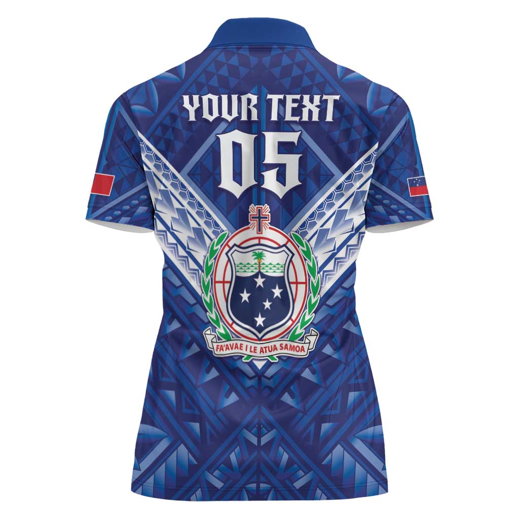 Toa Samoa Rugby Custom Women Polo Shirt Samoan Pride With Tribal Pattern - Polynesian Pride