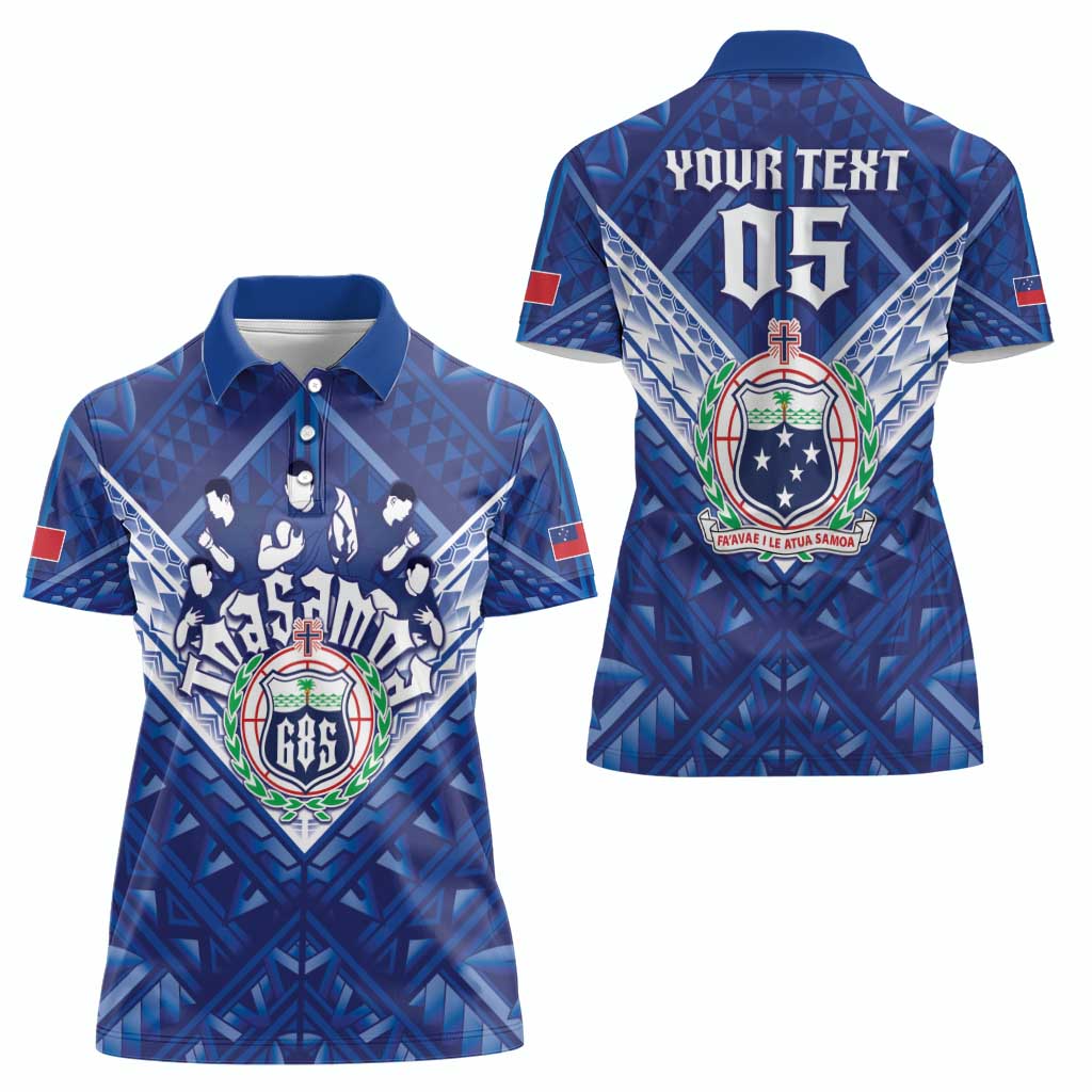 Toa Samoa Rugby Custom Women Polo Shirt Samoan Pride With Tribal Pattern - Polynesian Pride