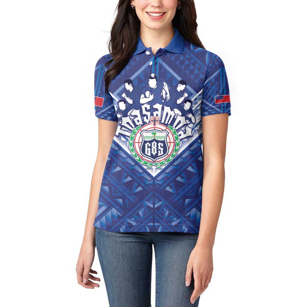 Toa Samoa Rugby Custom Women Polo Shirt Samoan Pride With Tribal Pattern - Polynesian Pride