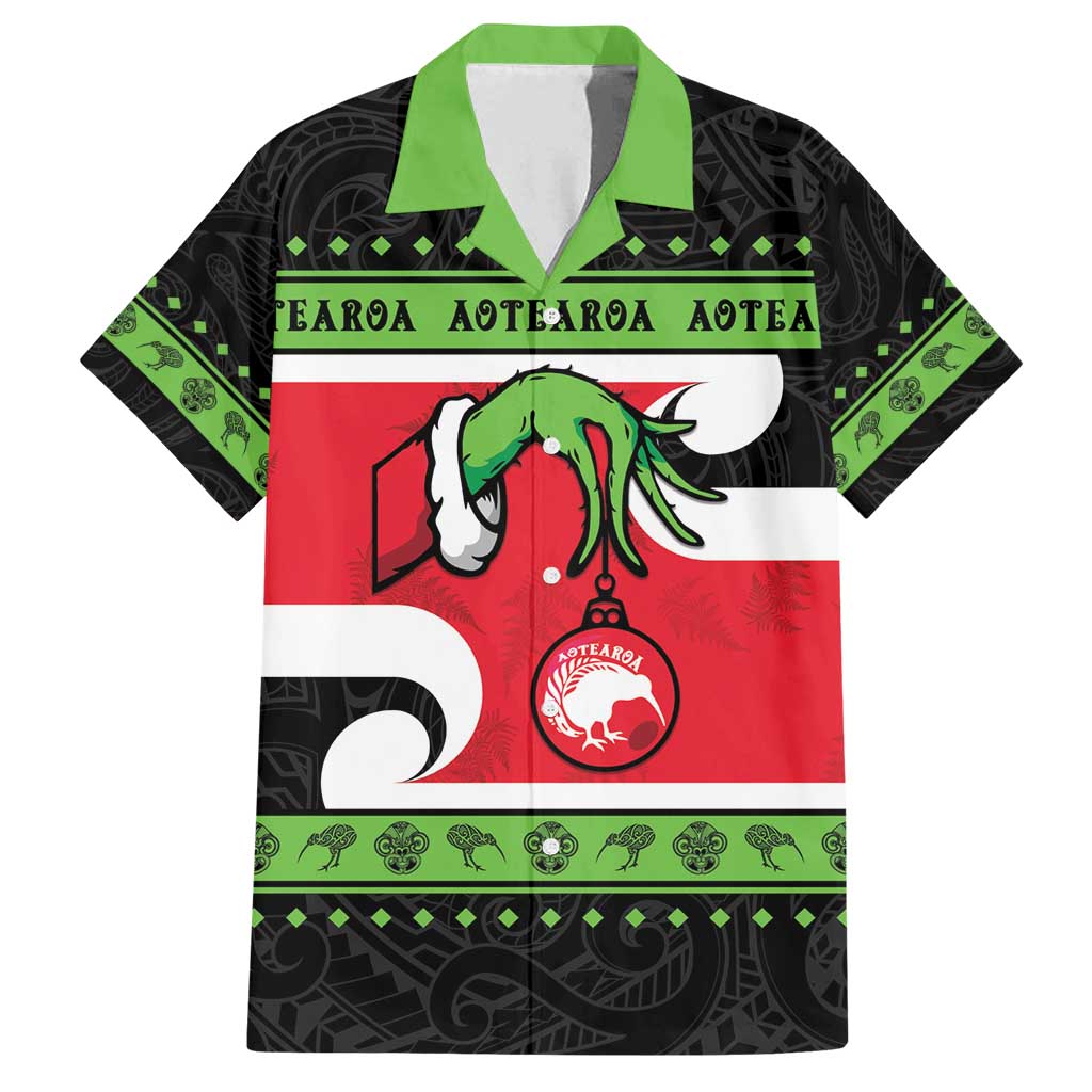 New Zealand Funny Christmas Family Matching Off Shoulder Short Dress and Hawaiian Shirt Maori Tiki