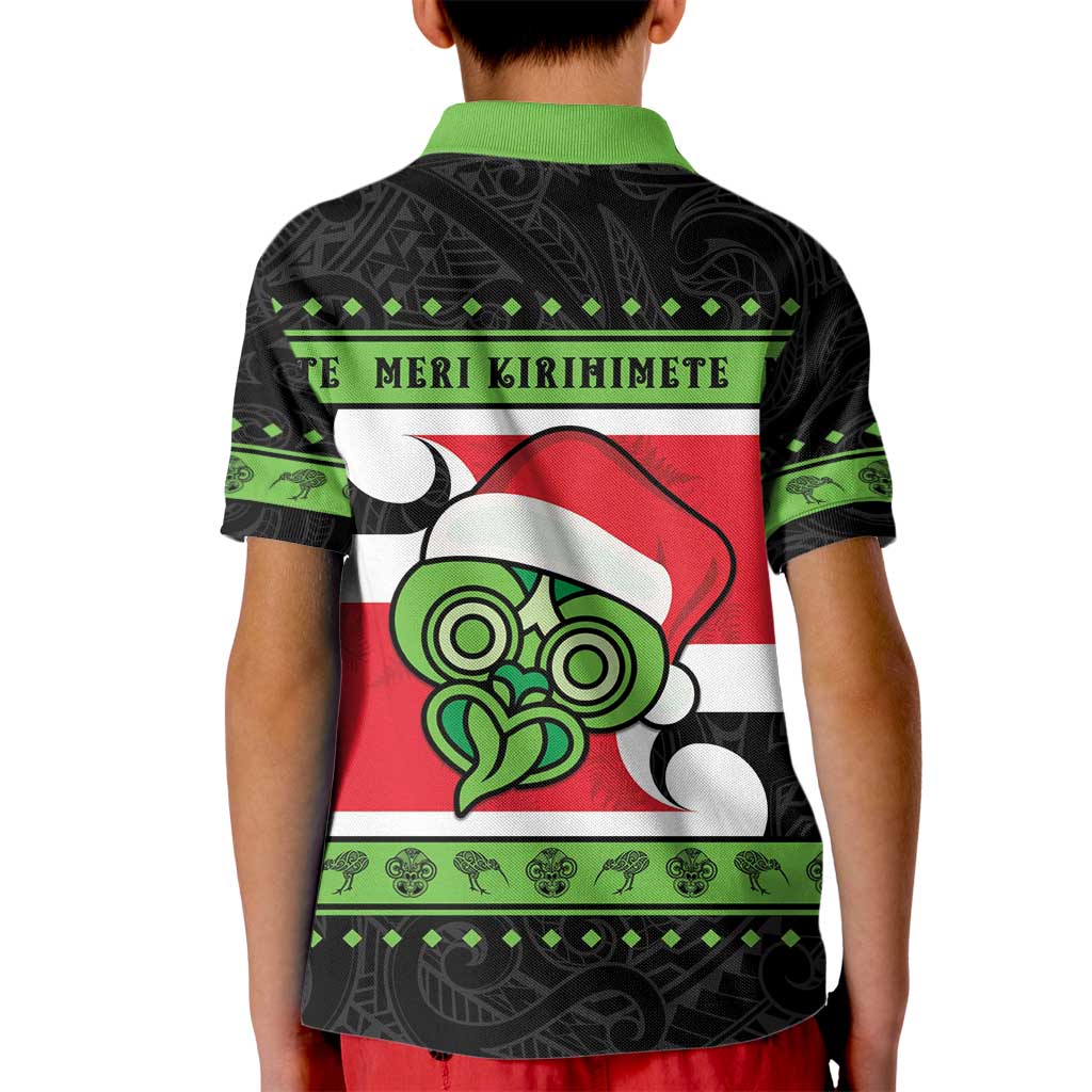 New Zealand Funny Christmas Kid Polo Shirt Maori Tiki